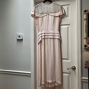Westminster Lace Vintage Ivory Tea Length Gown